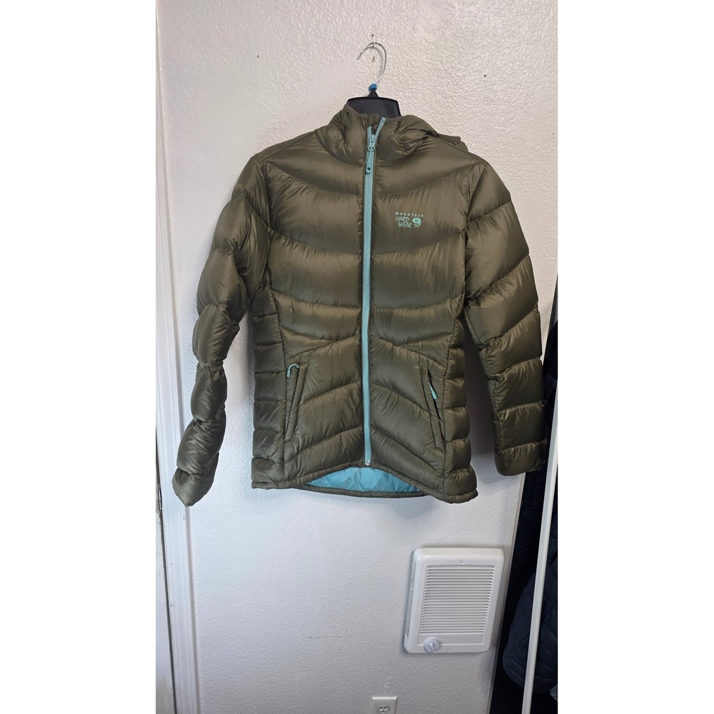 Mountain Hardwear Down Puffer Jacket Womens Medium Green Excellent